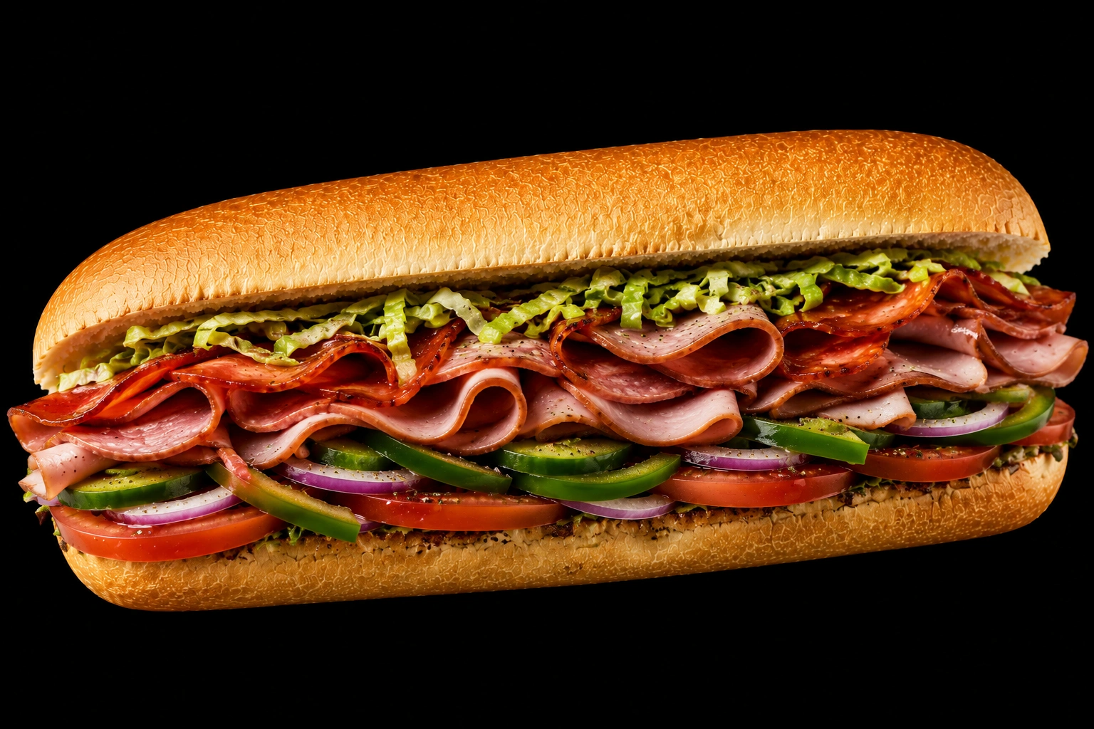 Ham & Salami from the Subway subs menu with price and calories