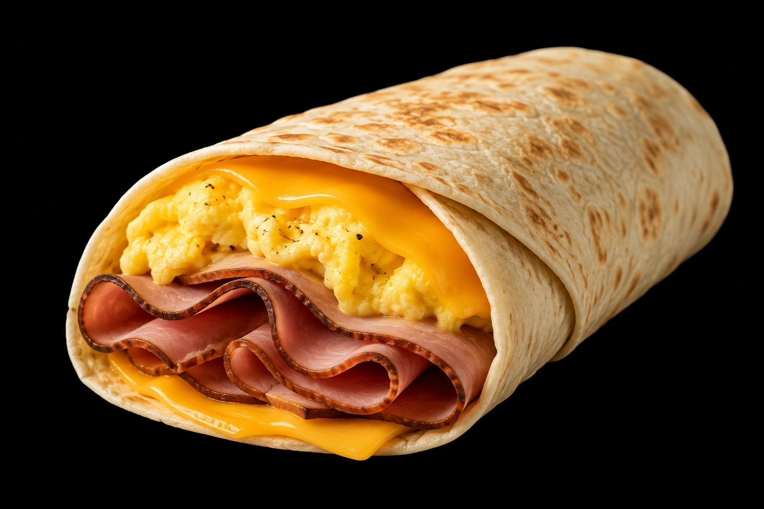 Black Forest Ham Egg and Cheese Subway breakfast wrap