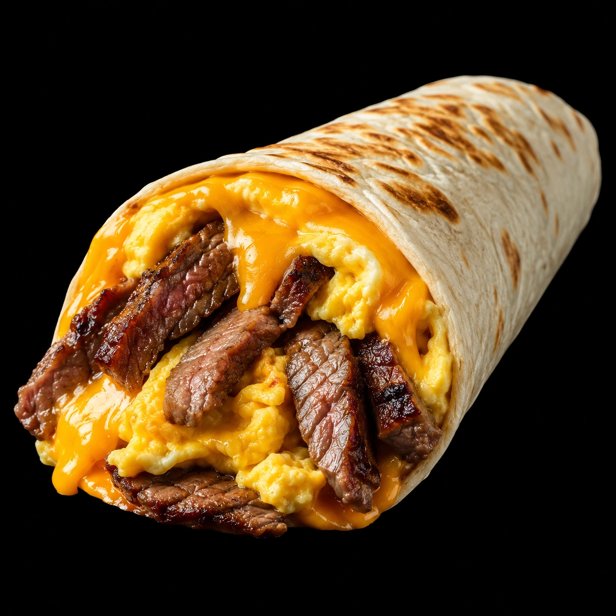 Steak Egg and Cheese Subway breakfast wrap