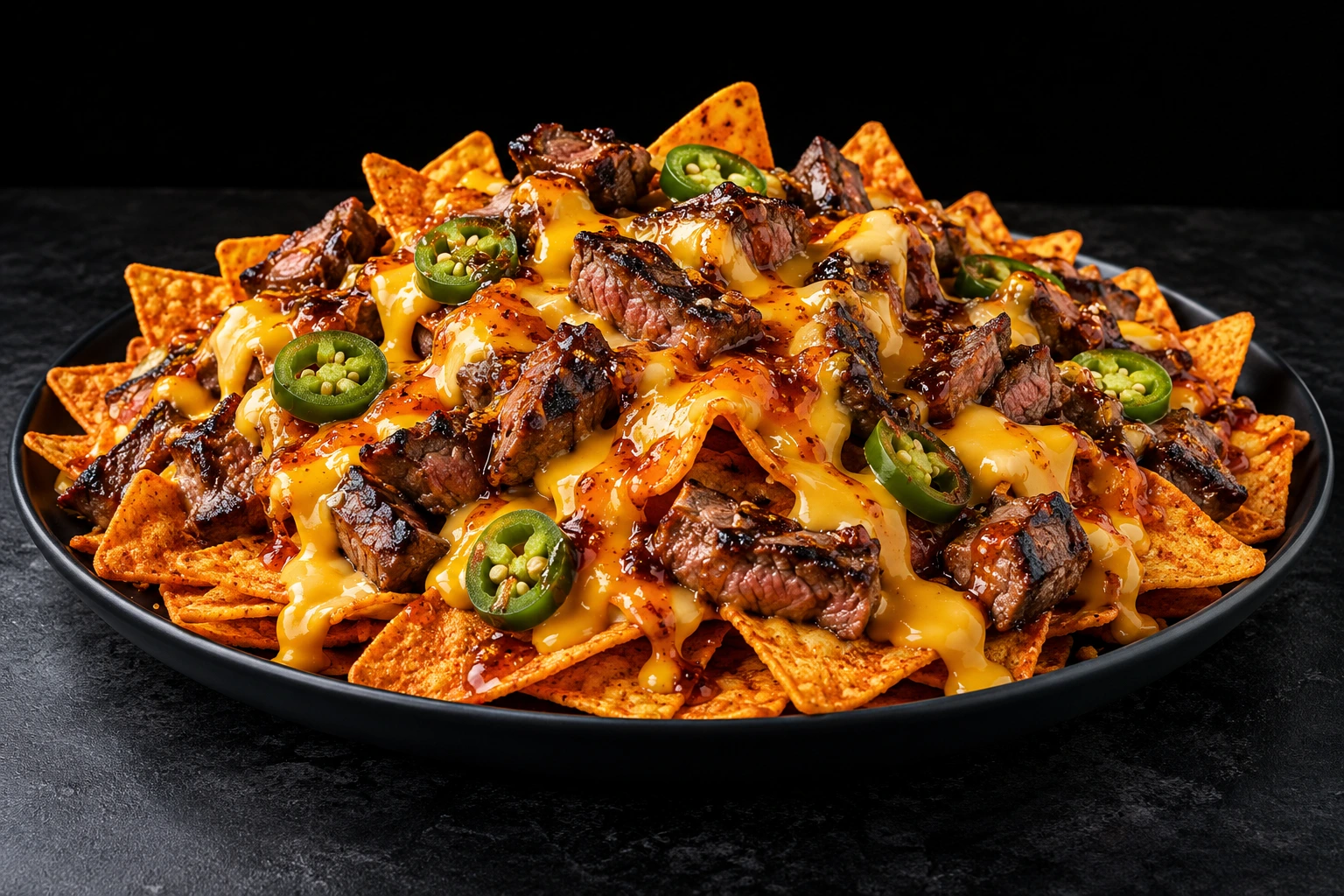 Subway Doritos Hot Honey Steak Nachos with steak, cheese, vegetables and sauces
