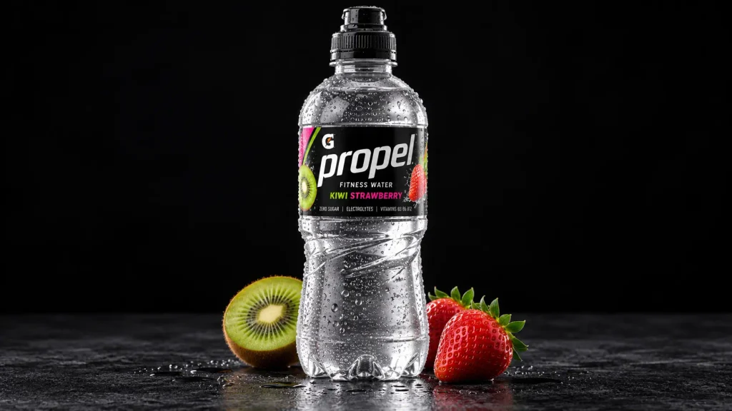 Propel Kiwi Strawberry bottled drink featured in this Subway menu guide