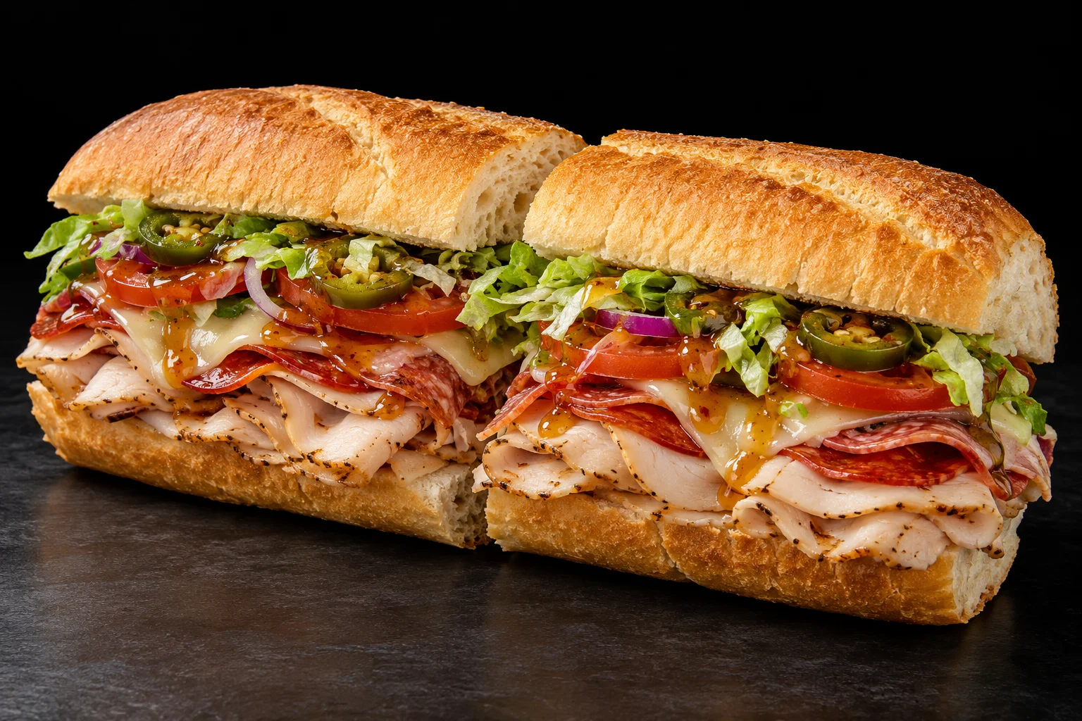 Subway Hot Honey Turkey Italiano sandwich with turkey, Italian meats, cheese and vegetables