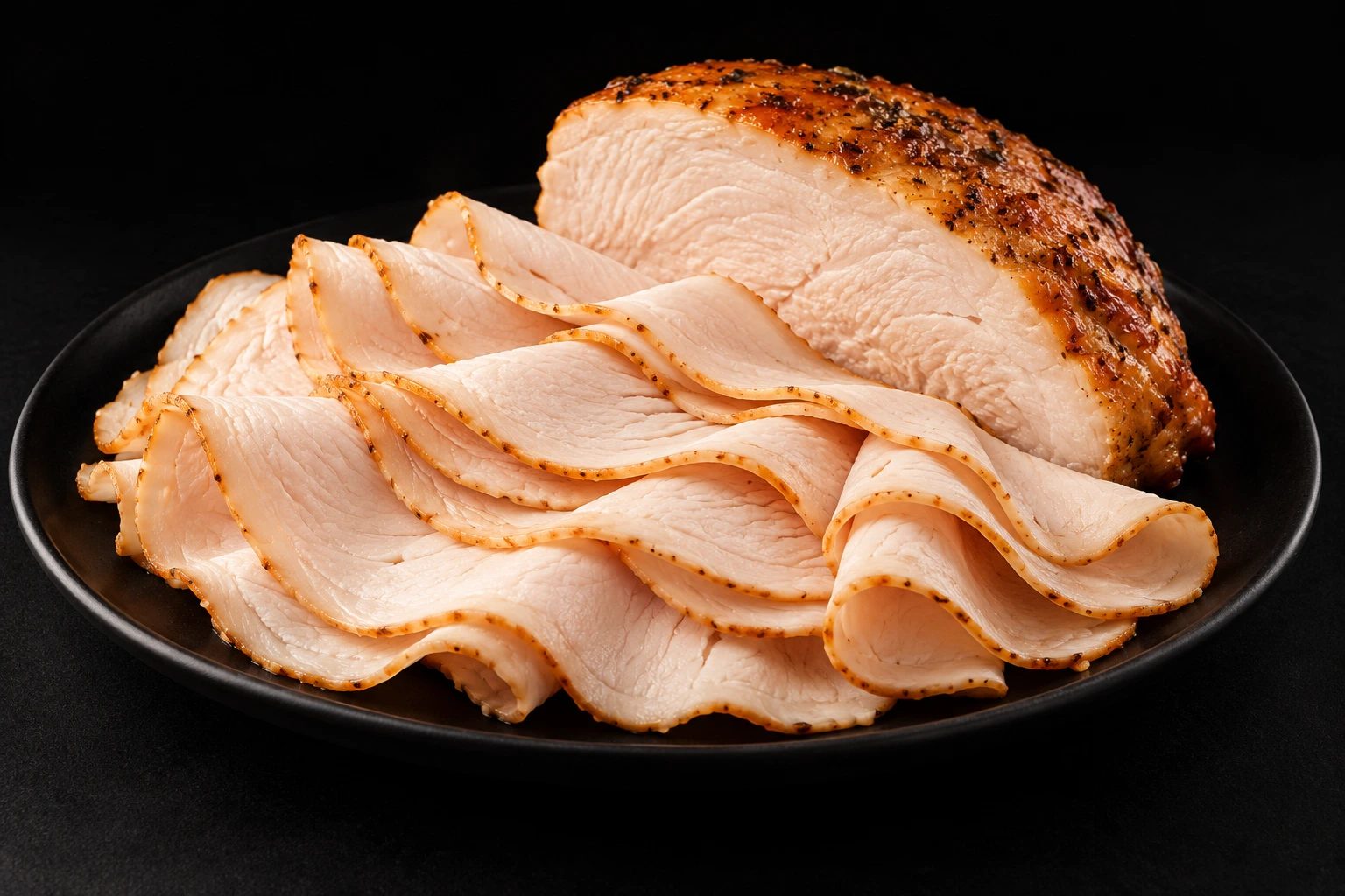 Sliced oven-roasted turkey breast