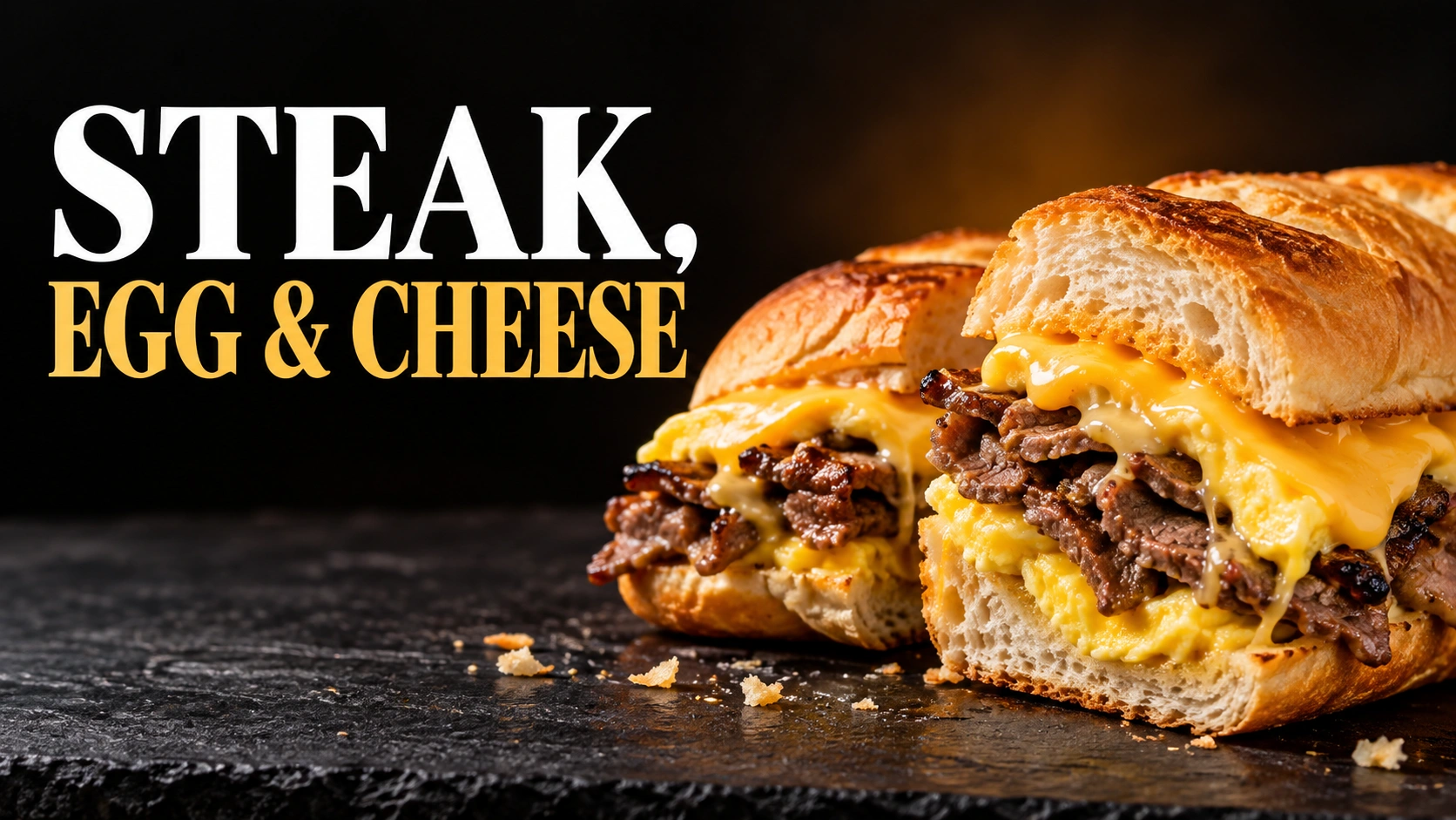 Subway Steak, Egg and Cheese breakfast sandwich